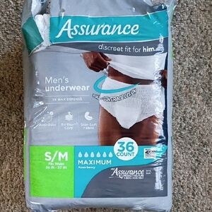 Men's Underwear, Gray, S/M, 36 Count